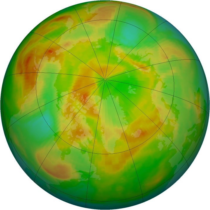 Arctic ozone map for 25 May 1999